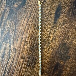 Dorsey SEDGWICK, 2-PRONG, LAB-GROWN WHITE SAPPHIRE GOLD RIVIÈRE BRACELET